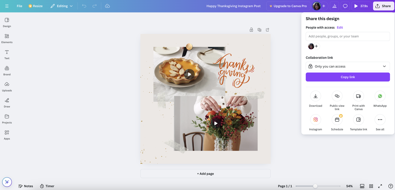 download options in Canva