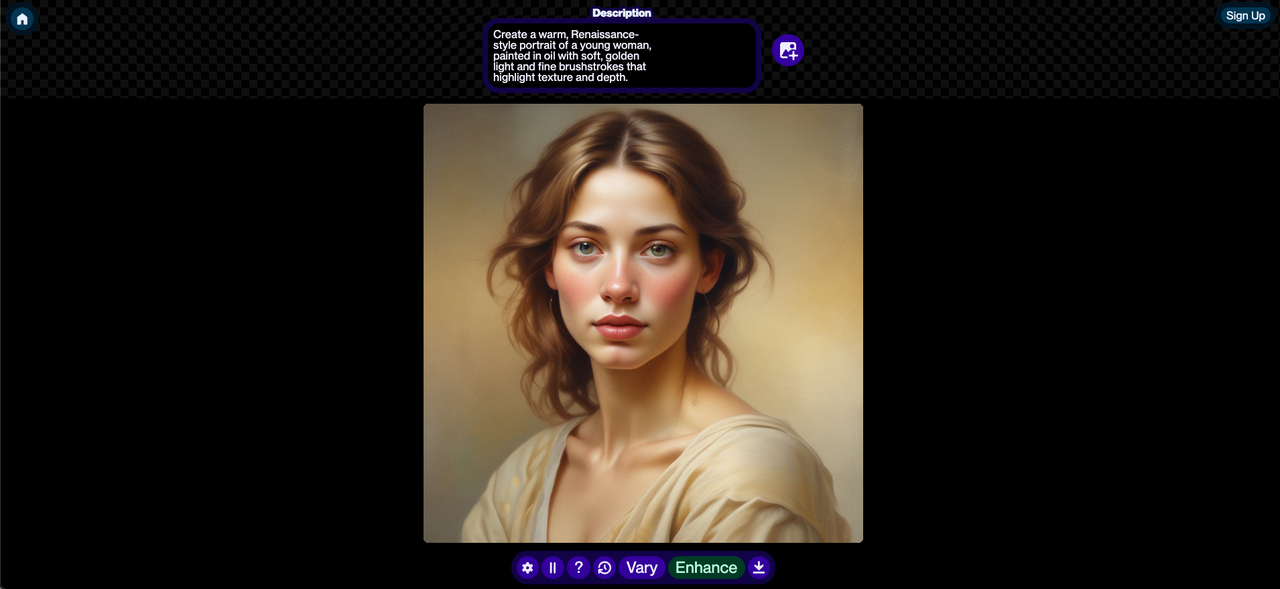 Artbreeder's AI photo painter