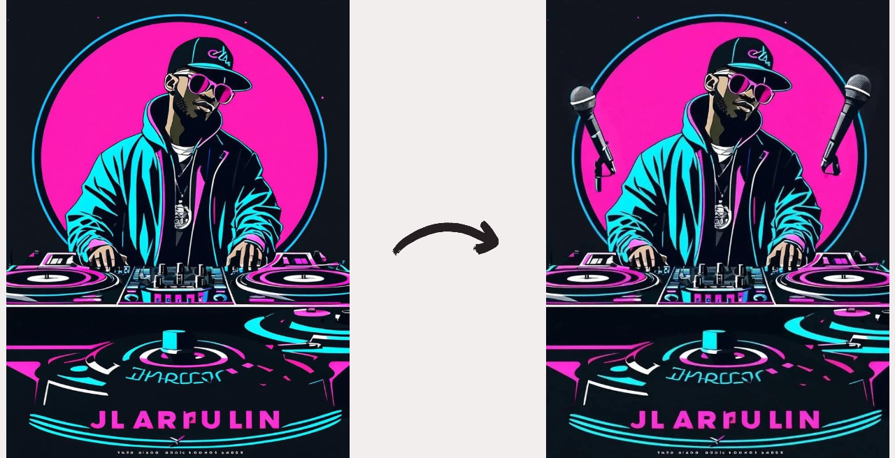 inpainting icon in DJ logo