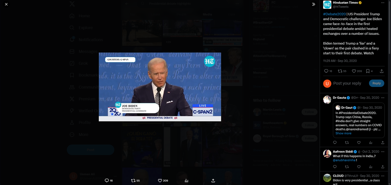 Trending Twitter video of highlights from the presidential debate