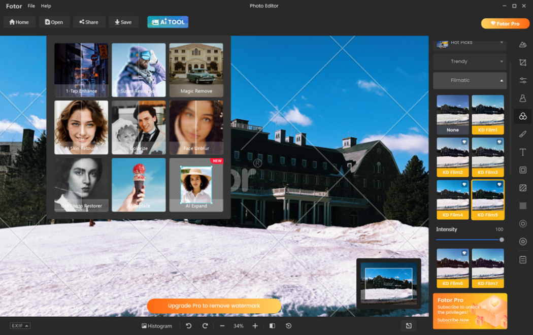 Interface of Fotor - a user-friendly alternative to Canva