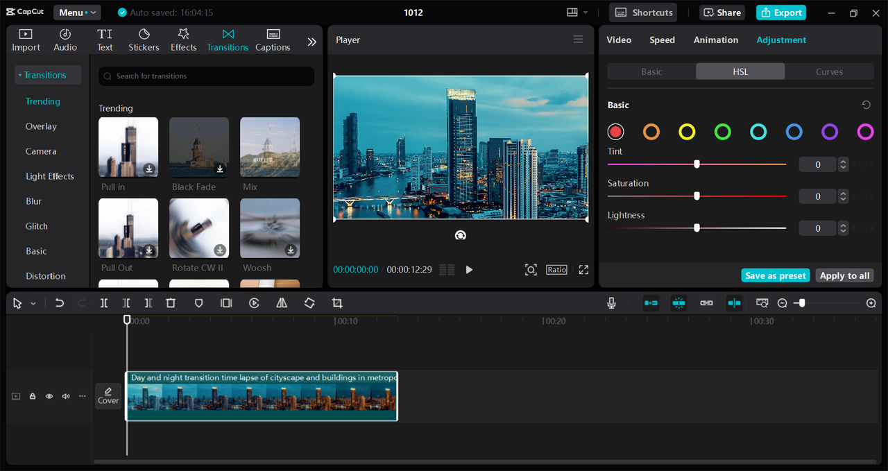 Interface of the CapCut desktop video editor - the best way to add fun emojis to videos on PC