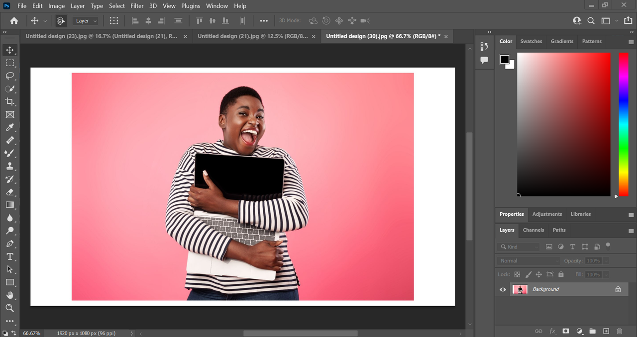 How to make background transparent in photoshop: Upload your photo