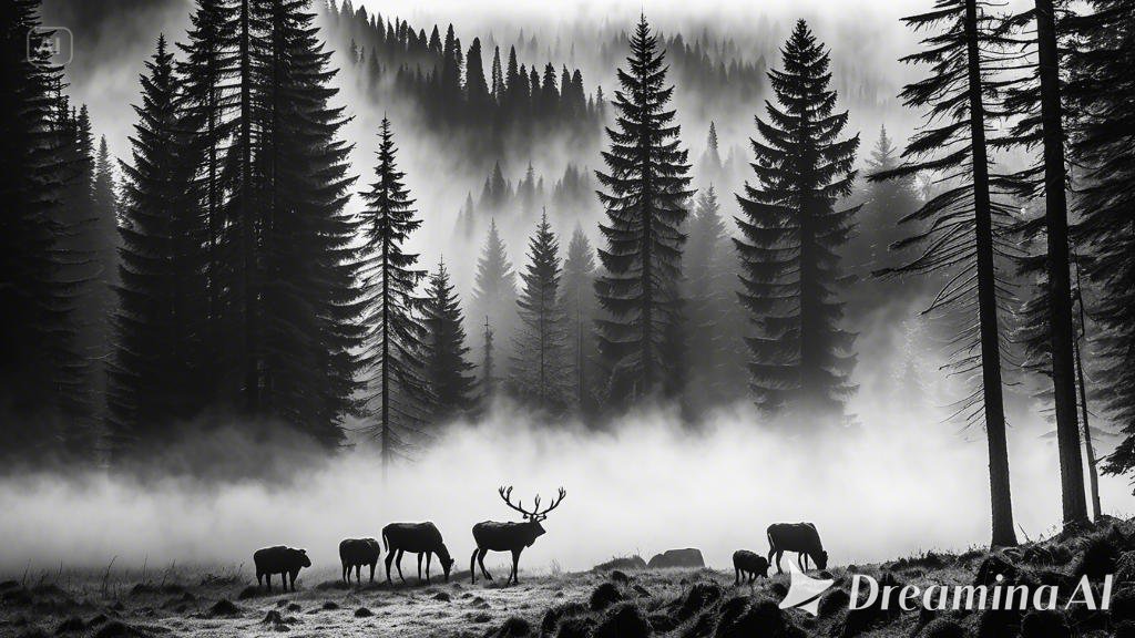 nature-themed black and white poster