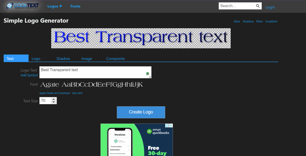 Cool text is an easy-to-use transparent logo generator