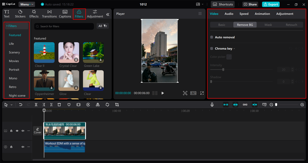 Creating and enhancing a video for Instagram using the CapCut desktop video editor