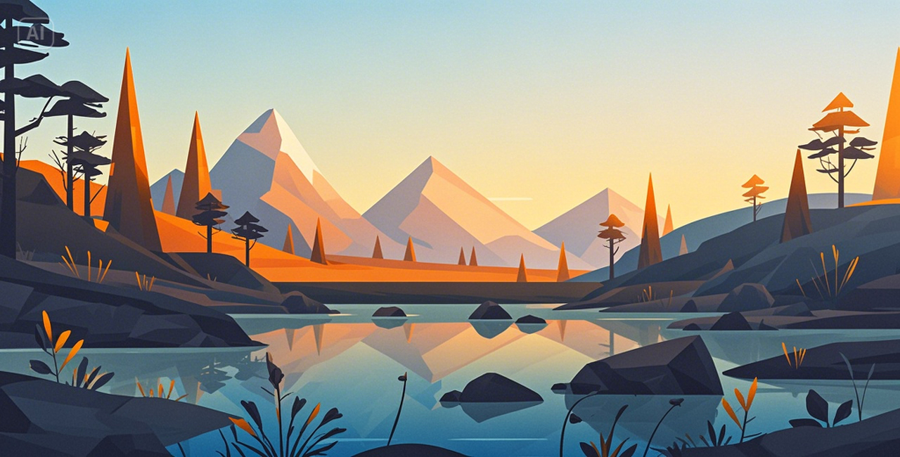 landscape flat 2D illustration