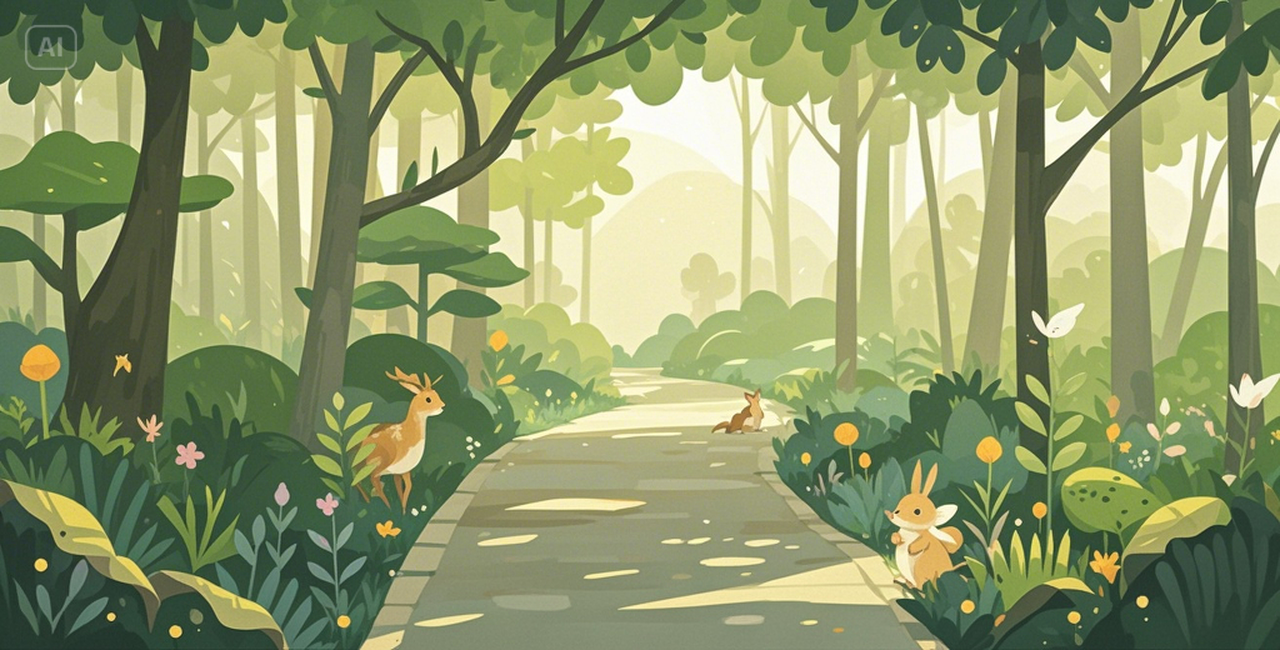 forest flat 2D illustration