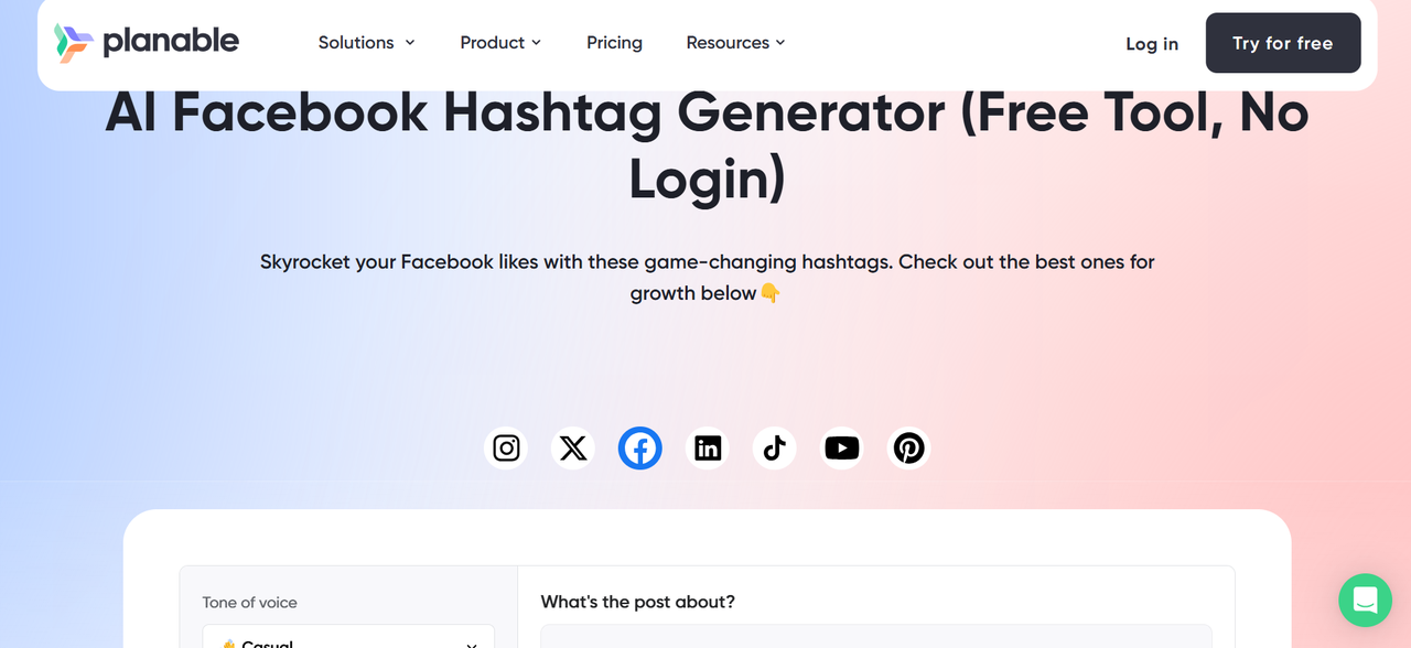 Planable hastag generator