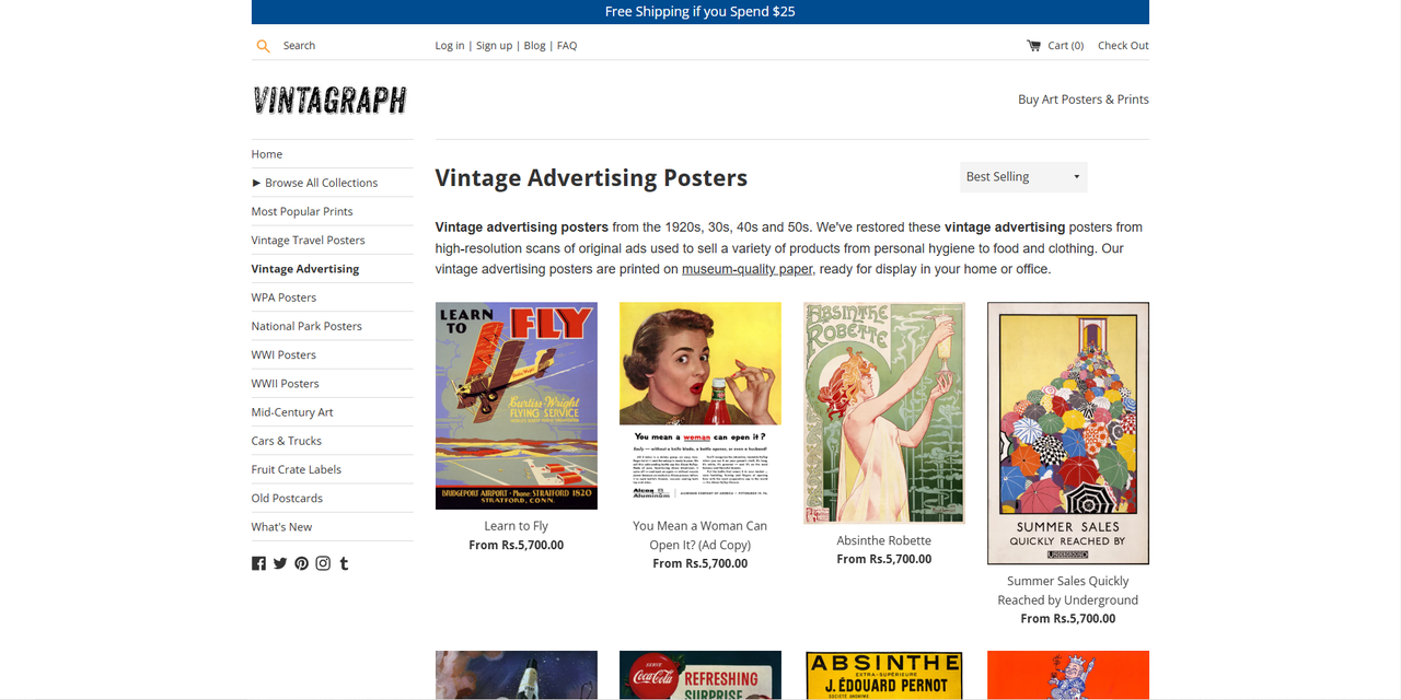 Interface of Vintagraph Art - another resource for cool ad posters