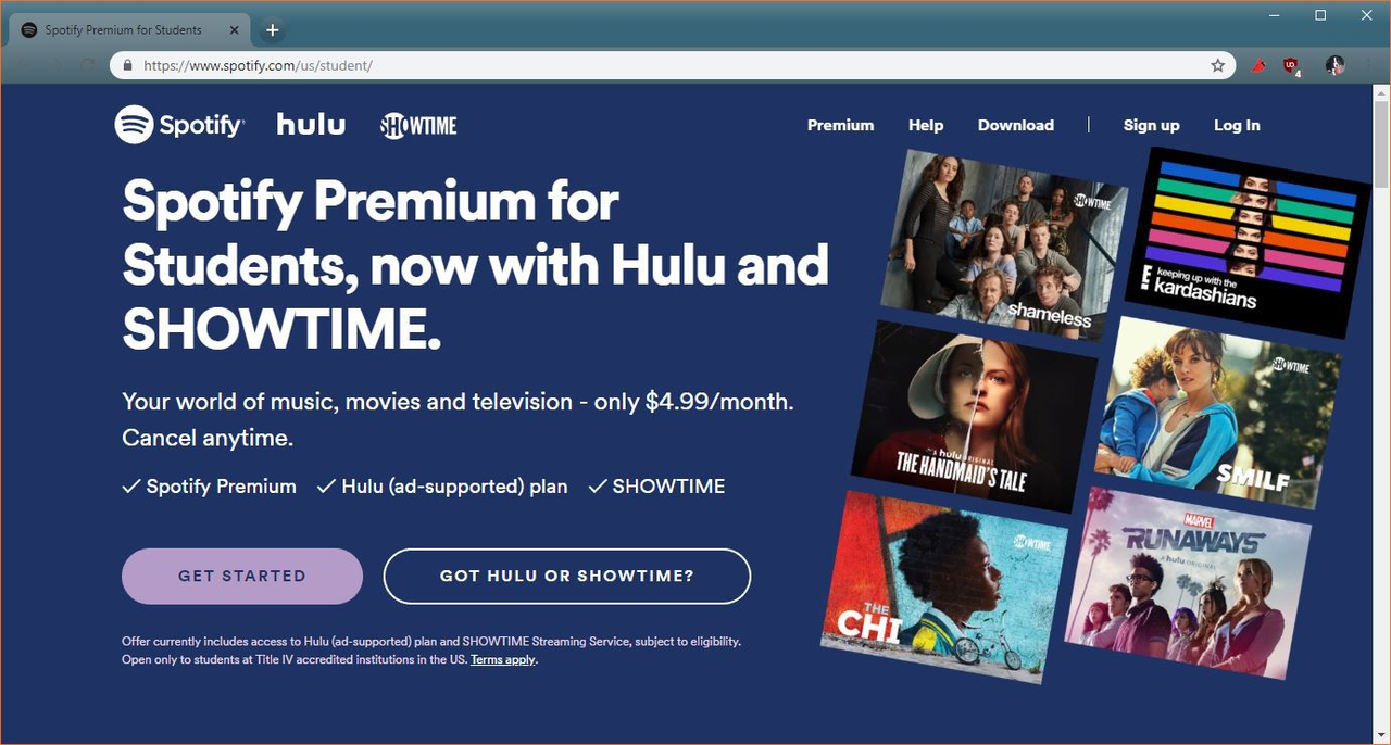 Image showing Spotify advertisement example for students