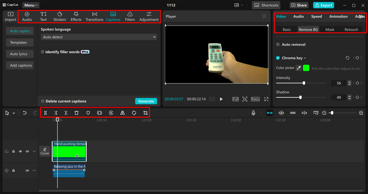 Enhancing the video ad in the CapCut desktop video editor