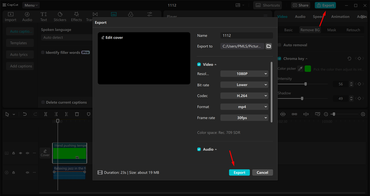 Exporting high-quality video from the CapCut desktop video editor