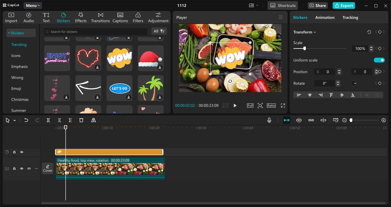 Interface of the CapCut desktop video editor - the excellent tool for creating professional video ads