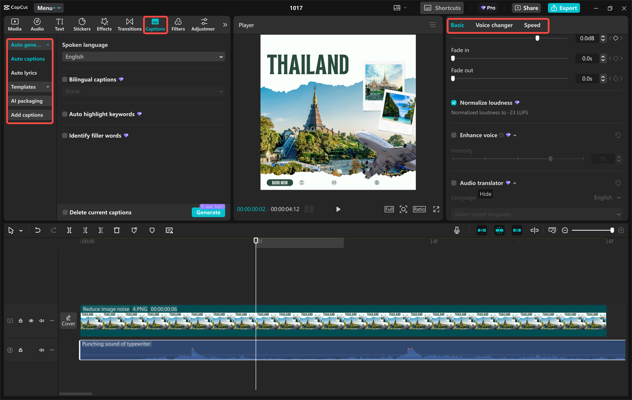 Personalizing a product ad in the CapCut desktop video editor