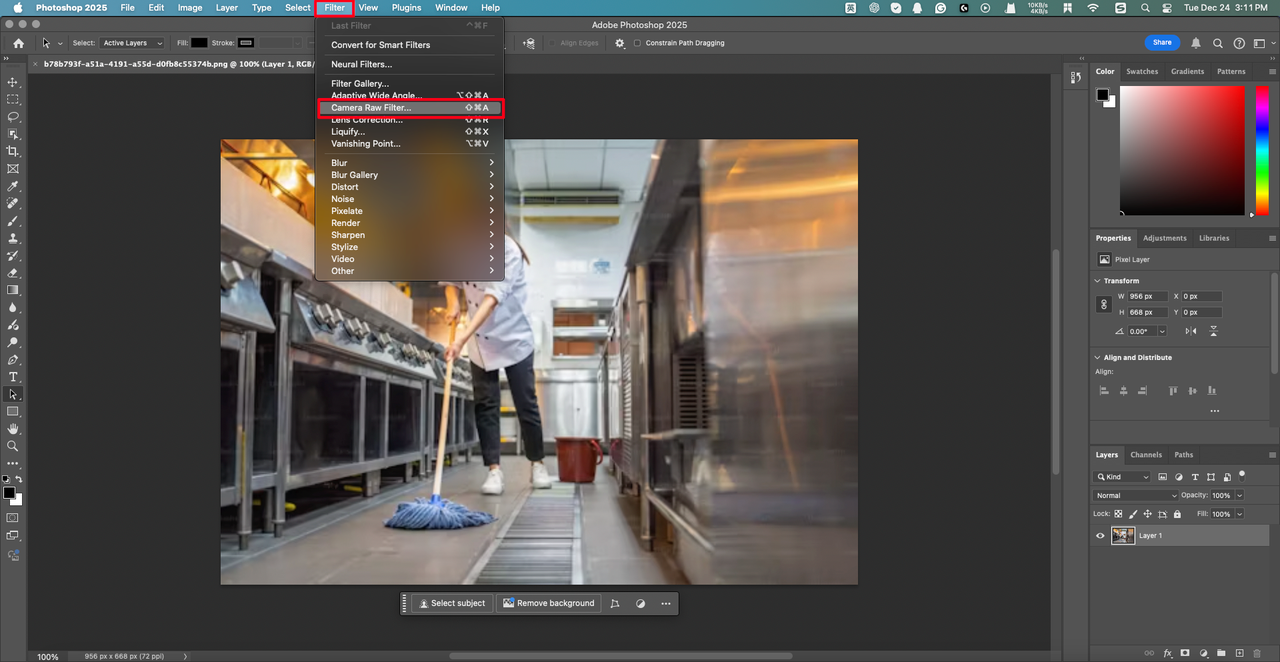 how to fix blurry image in photoshop with Camera Raw Filter