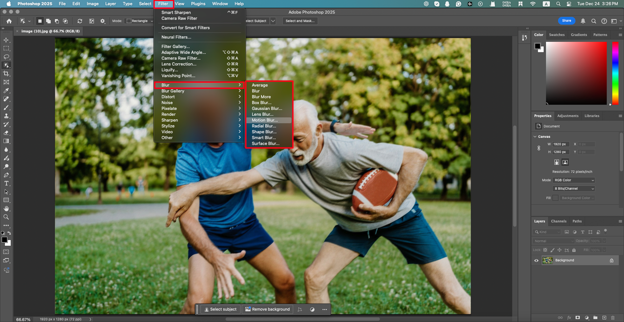 how to fix a blurred image in photoshop with Blur