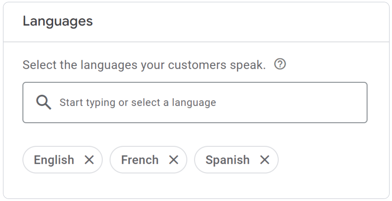 Sélectionnez les langues parlées par votre public