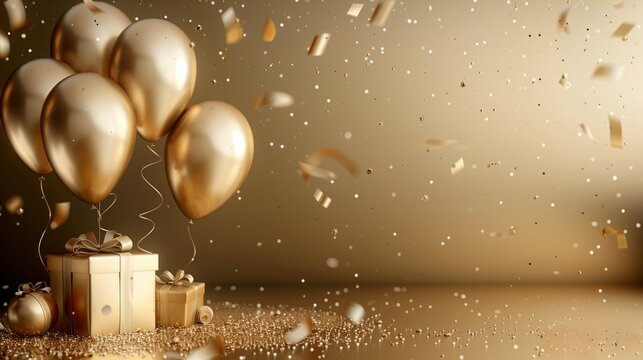 Gold birthday background design