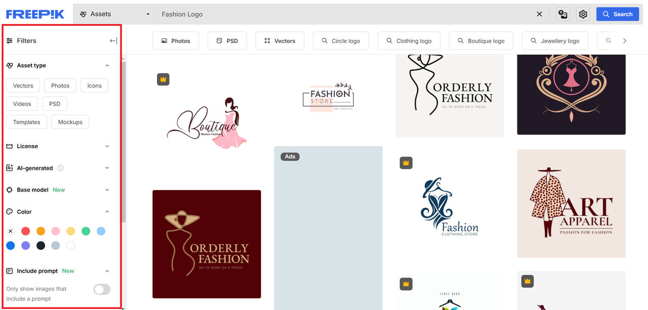 Explore fashion logo templates