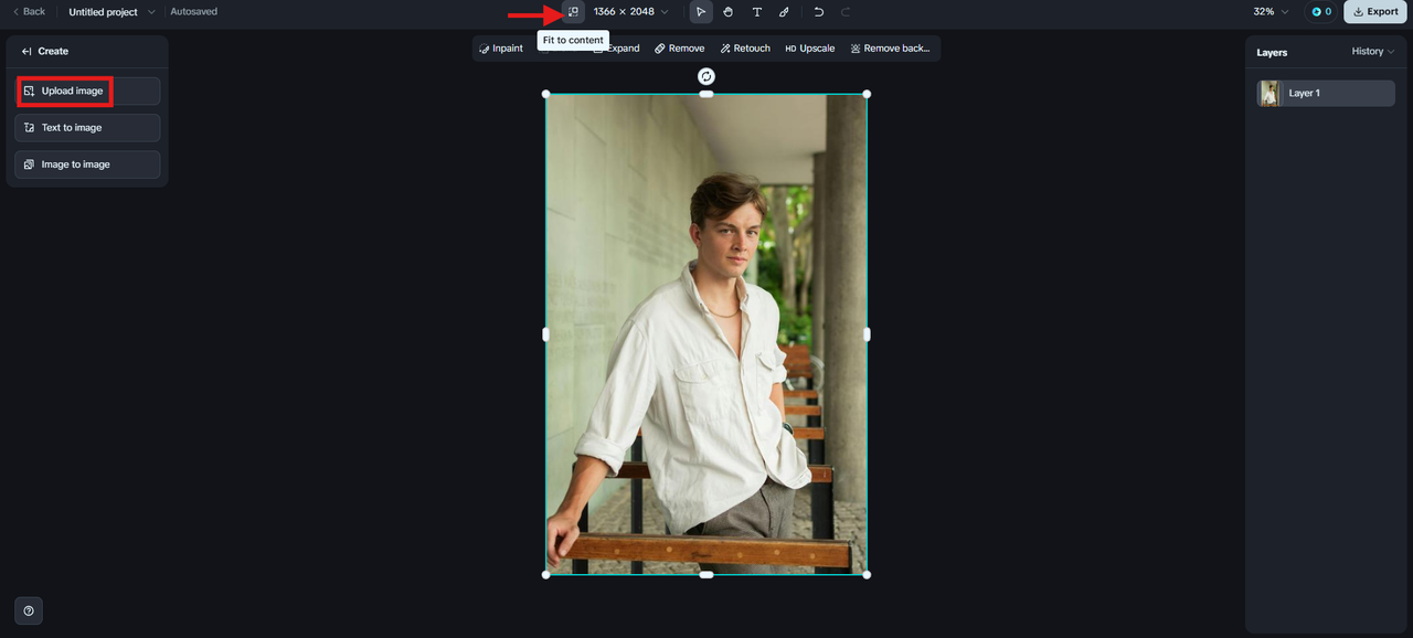 Import your image on canvas