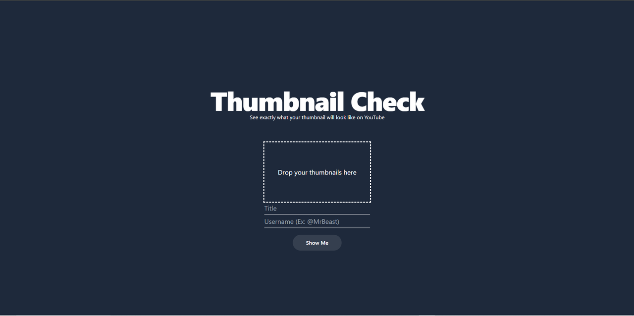 Interface of Thumbnail check - an efficient YouTube thumbnail checker