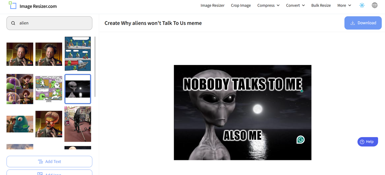 Aliens meme generator