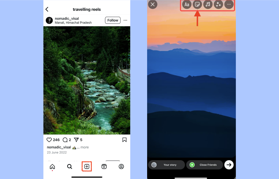 Tạo một cuộn du lịch trên Instagram