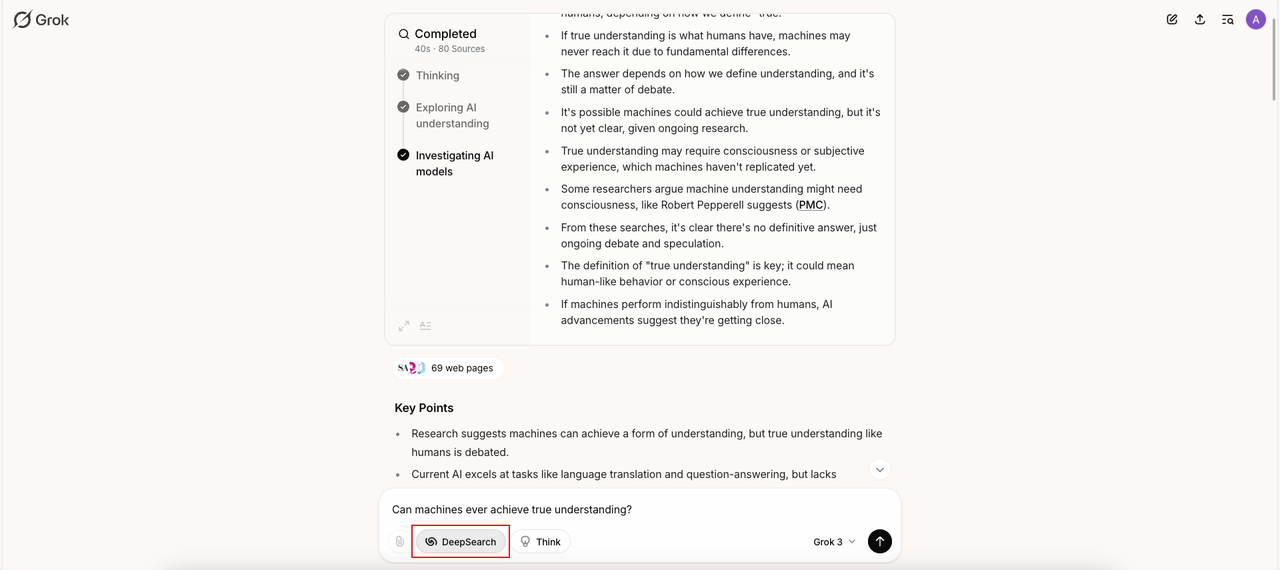 Deep search – AI-powered web & X research