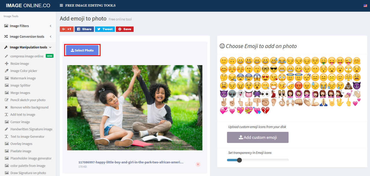 upload the photo