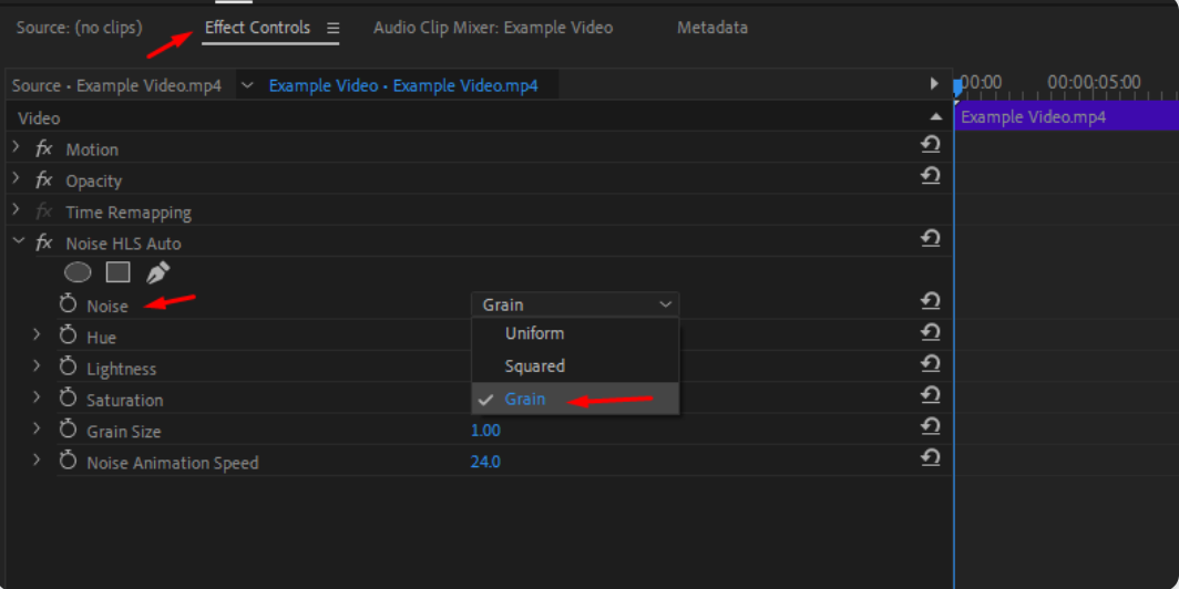 Adobe Premiere Proでノイズ効果を使用してフィルムグレインを作成する