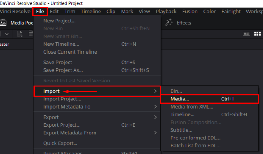 Open DaVinci Resolve and import your project