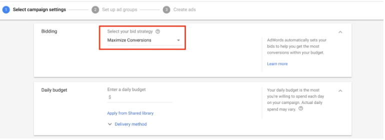 Выбор настроек кампании для объявлений YouTube в объявлениях Google