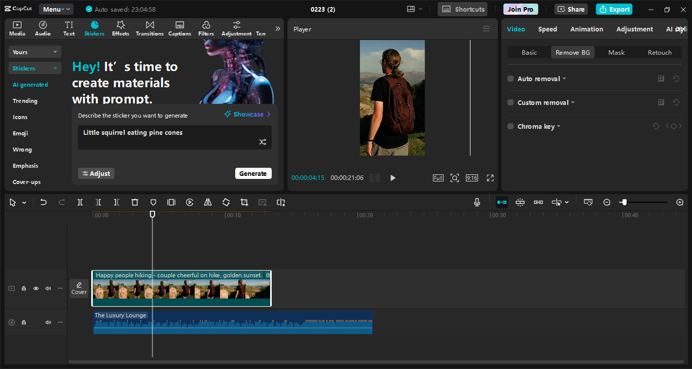 Interfaccia di modifica dell' CapCut editor video desktop: uno strumento perfetto per modificare i video di TikTok