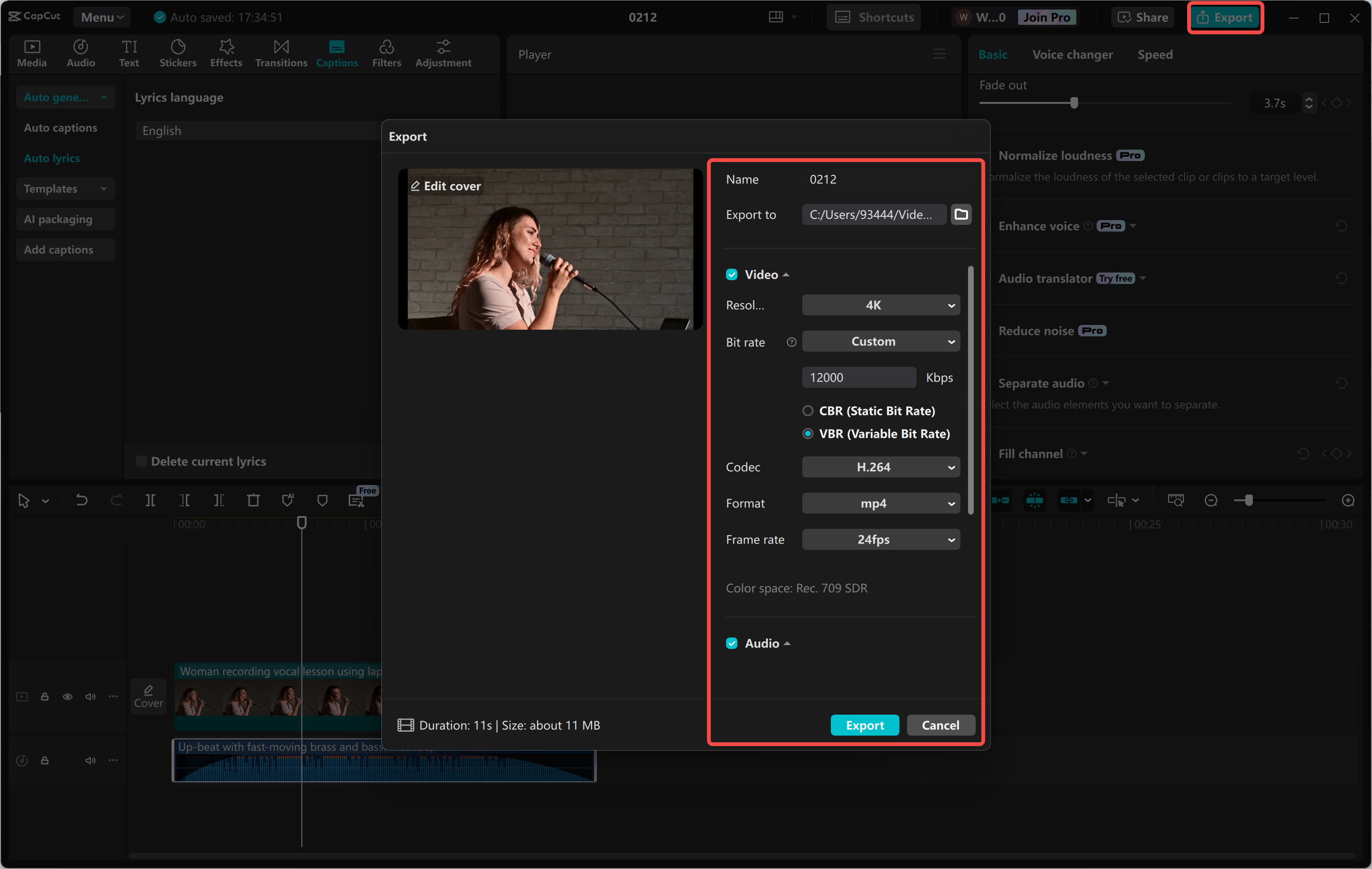 Exportieren von Videos aus dem CapCut Desktop-Video-Editor