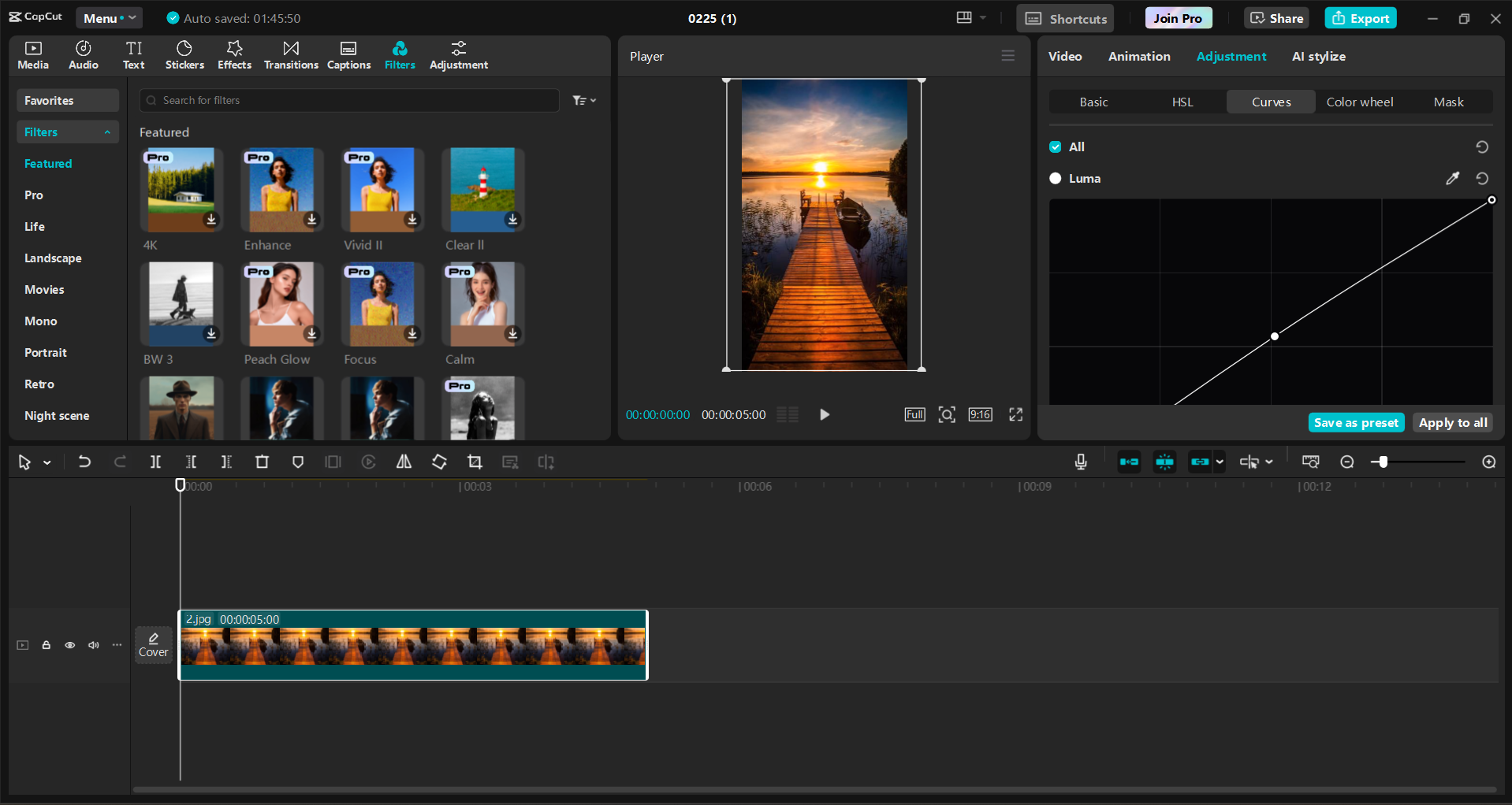 Antarmuka editor video desktop CapCut - alat yang berguna untuk membuat video menarik untuk TikTok