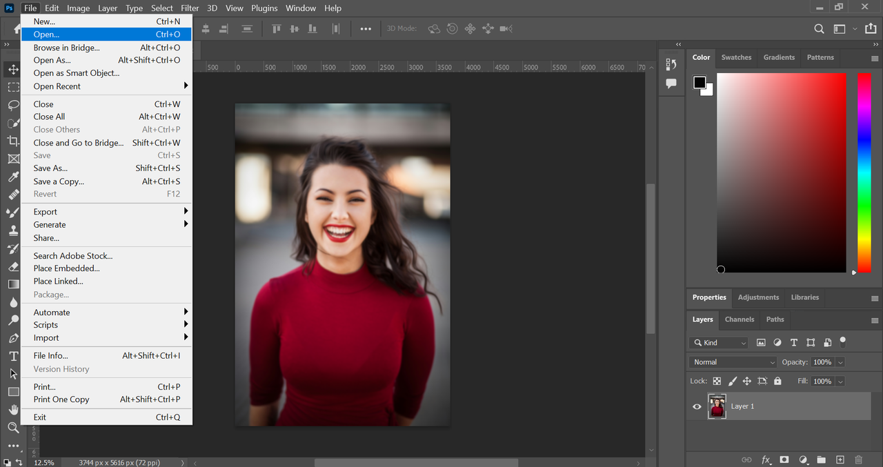 How do you sharpen a picture in Photoshop