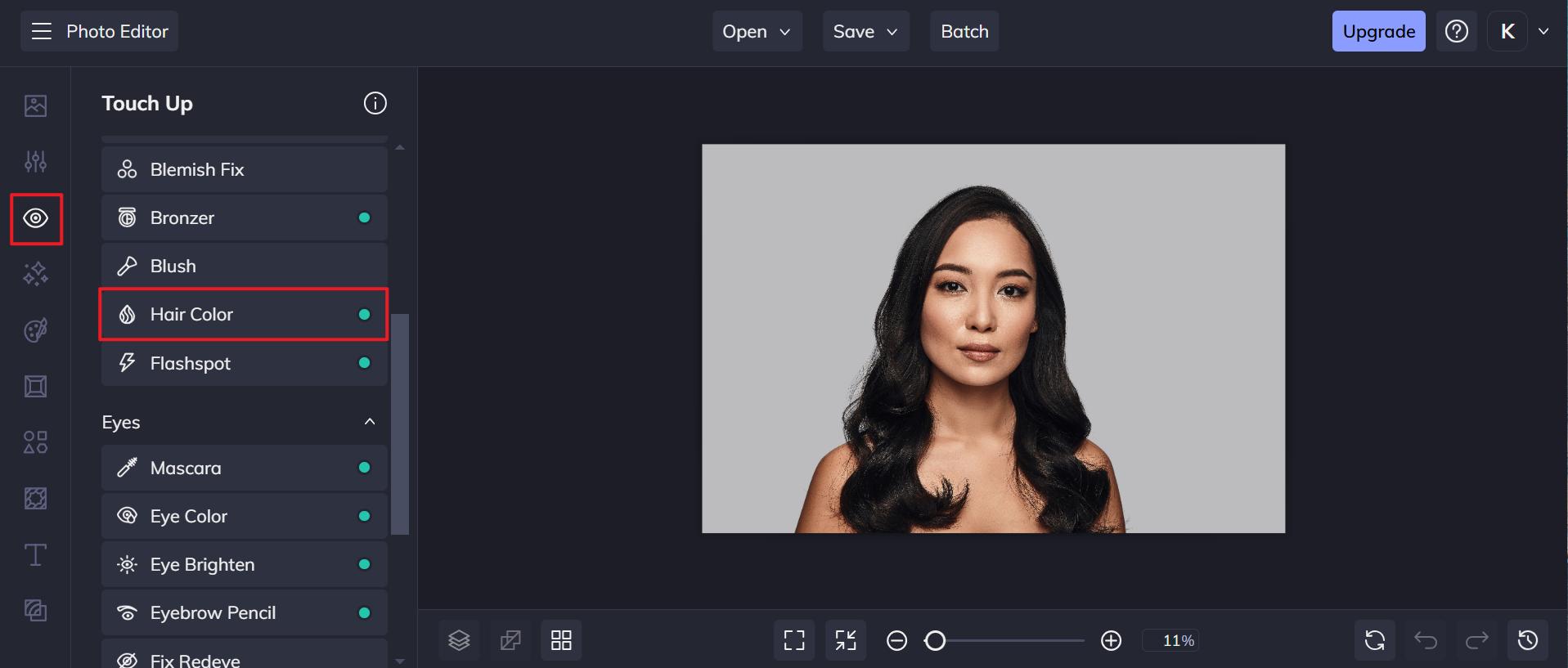 virtual na pag-gupit at kulay ng buhok