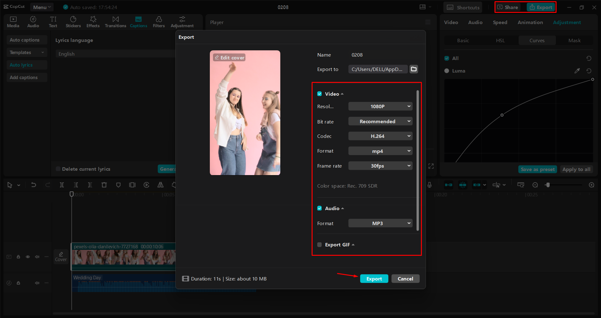 Mengekspor video dari editor video desktop CapCut