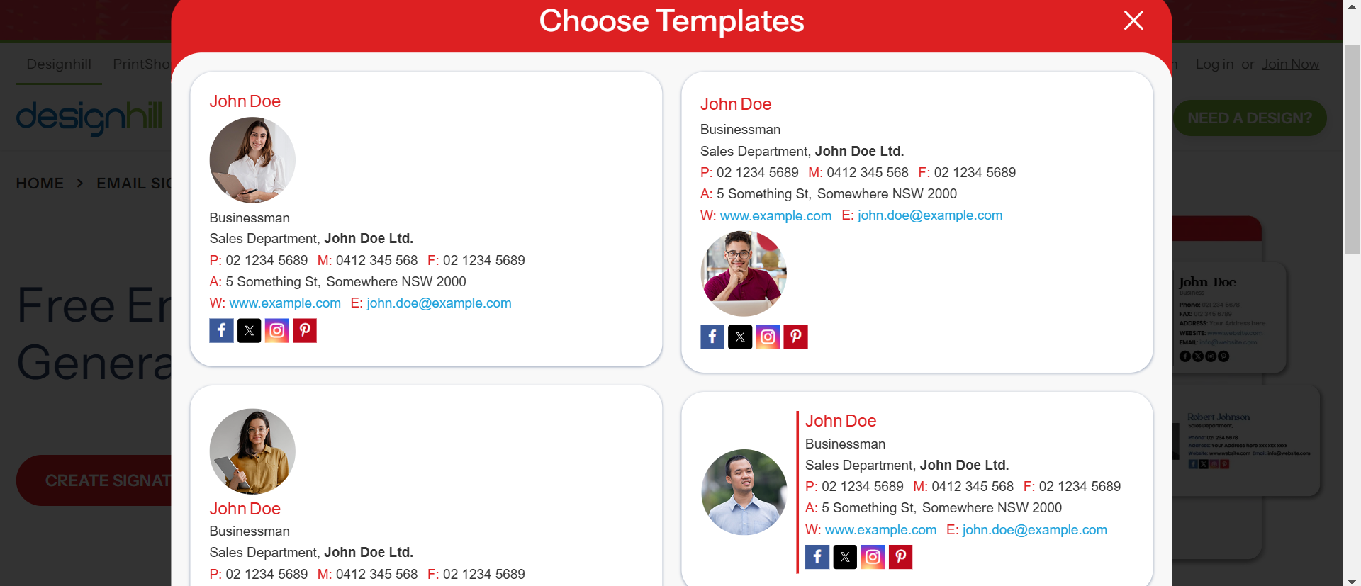 Modelo de assinatura de e-mail da empresa