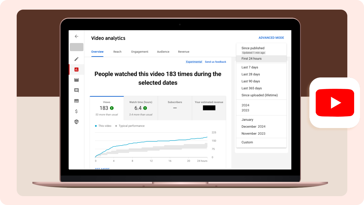 analitik di video youtube