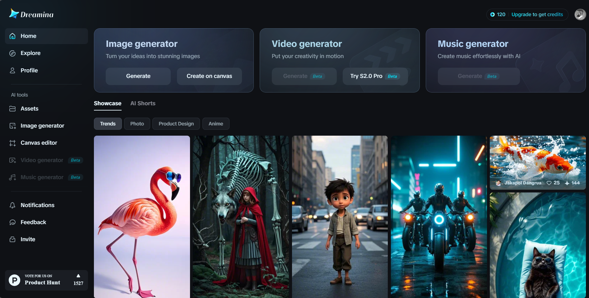 Interface ng Dreamina
