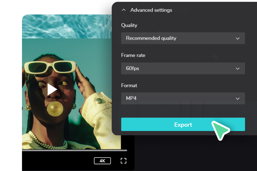 Export video la MP4, 60 fps