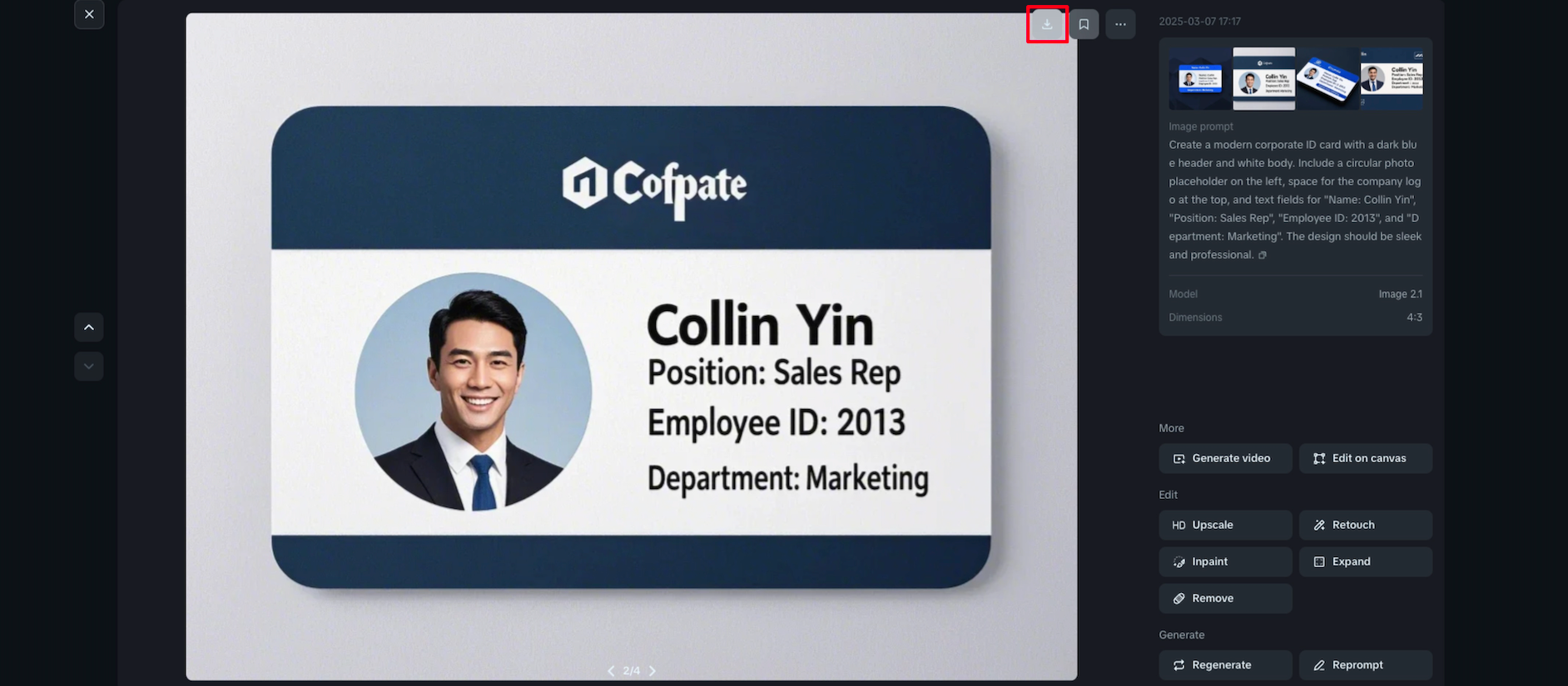 Employee card maker