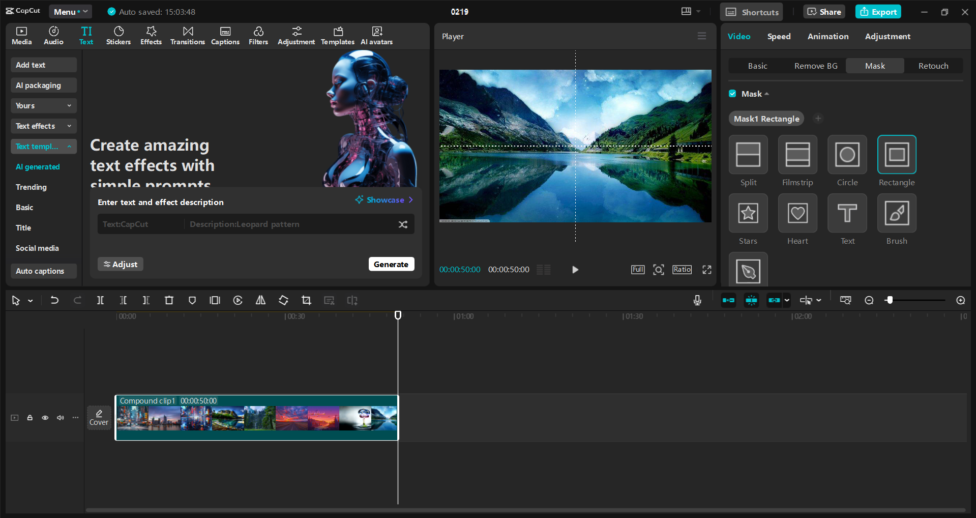 Interface do editor de vídeo para desktop CapCut - uma ferramenta valiosa para aprimorar o conteúdo de vídeo