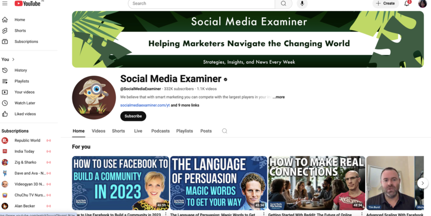 Examinador de redes sociales