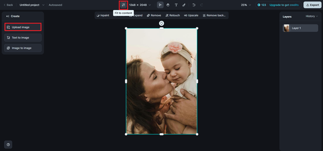 upload the image