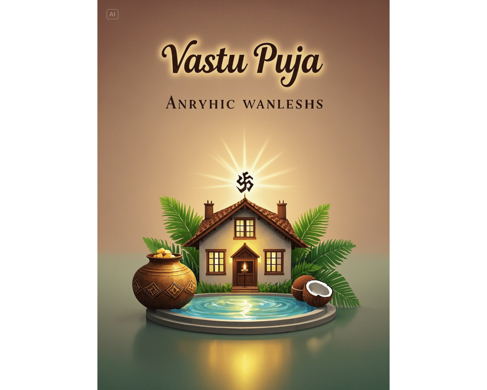 Projekt karty zaproszeń Vastu Puja