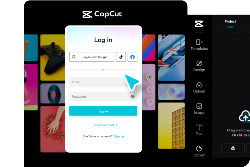 Passo 1: Faça login no CapCut