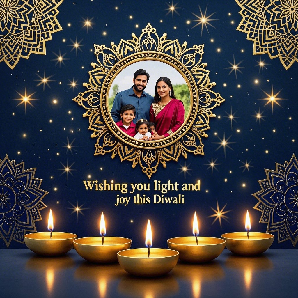 Traditional happy Diwali card